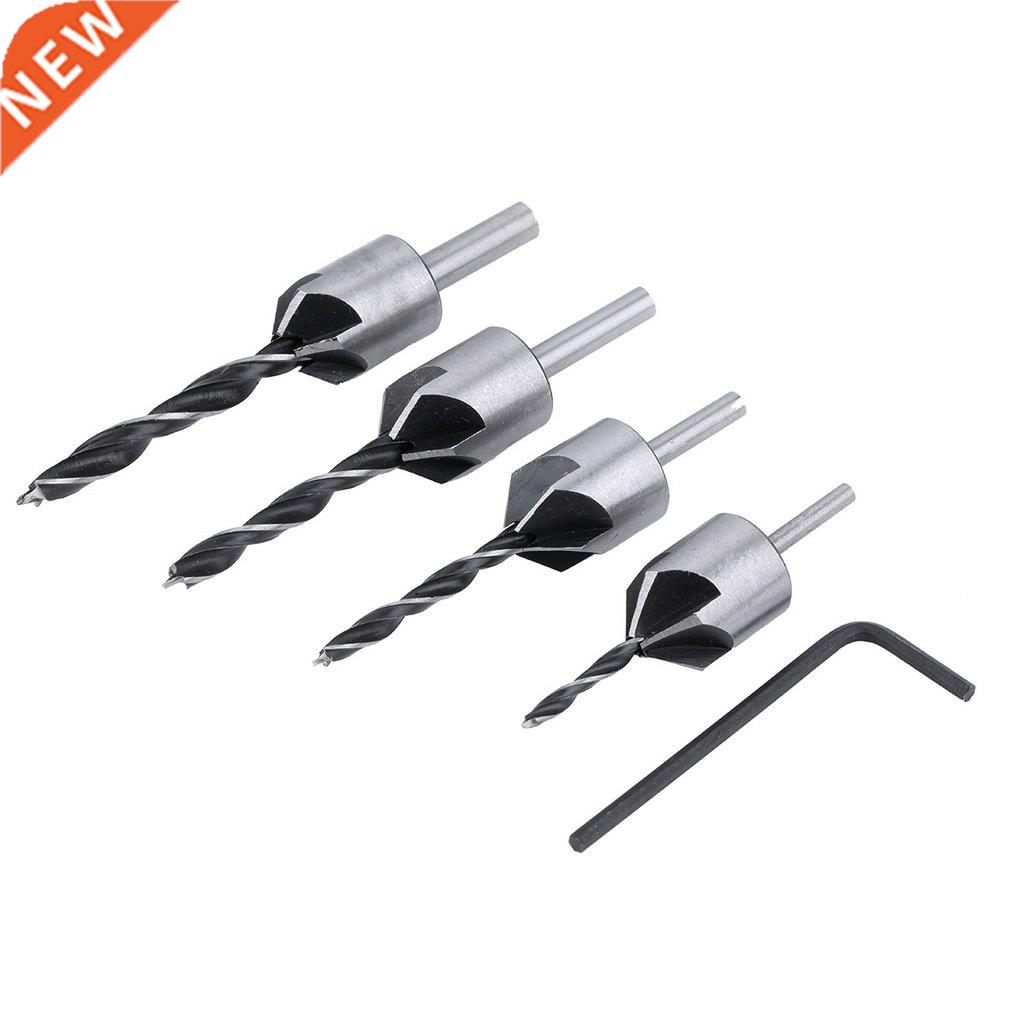 4 pcs H Flute Countersink Drill Bit Set Screw Chamfer Tool