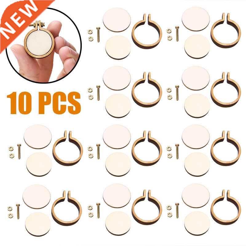 10 pcs/set Wooden Mini Embroidery Hoop Ring Cross Stitch Fra