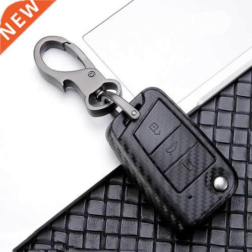Car Glossy Carbon fiber key case For VW Golf 7 Bora Passat