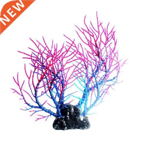 PVC Coral Decoraton Colorful Fsh Aquarum Decoraton