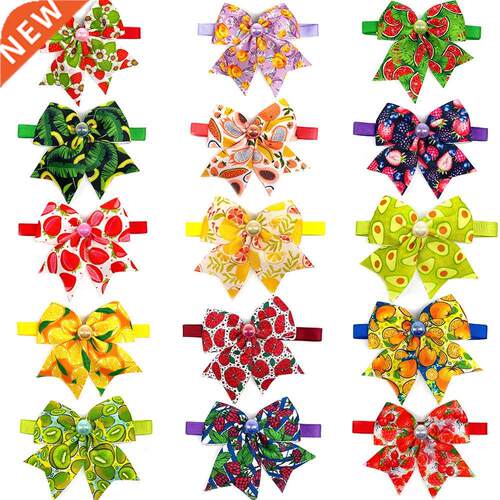 50/100pcs Dog Accessories Pet Bow Tie Summer Fruit Style Pet