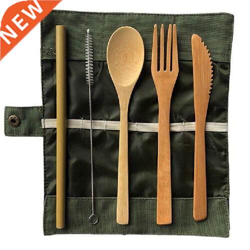 5pcs Bamboo Cutlery Set Japanese Bamboo Dinnerware