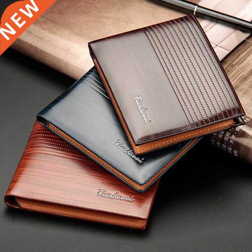 2021 Classic Men Business Purse PU Leather Solid Slim Wallet