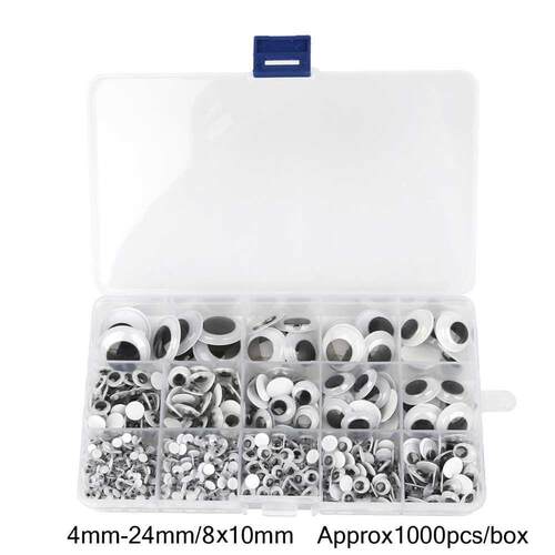 1000PCS Self-adhesive Mixed Size 4-24mm Eyes Dolls Googly