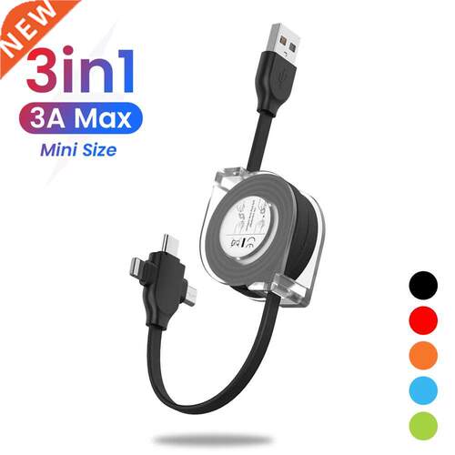 2M 3 In 1 USB Charge Cable for iPhone 13 12 11 XS XR Micro U