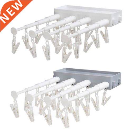 Wall Mounted Clothes Drying Rack 20 Hanger Clips