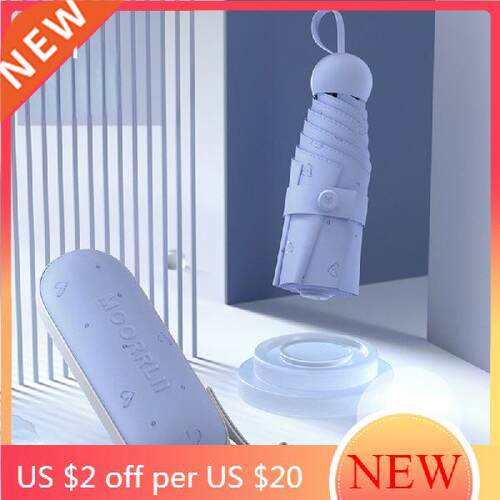 Rain Women Umbrella Compact Portable Five Fold Sunscreen