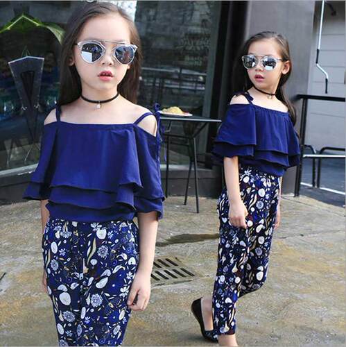 Summer Teen Girls Clothing Set 2020 Children Off Shoulder To
