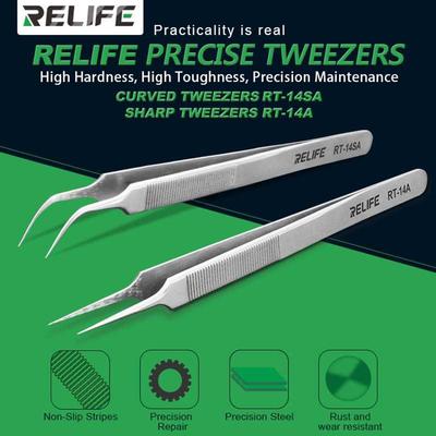 RELIFE Precision CellPhone Repair Tweezers Anti-static Anti-