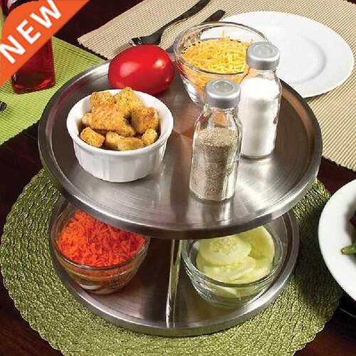 Kitchen Rotary Shelf Seasoning Rack Multifunctional Double
