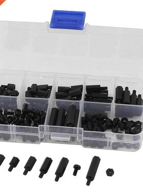 180 Pcs M3 Nylon Hex Spacers Screw Nut Stand-off Assortment