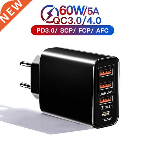 PD 20W USB Type C Charger Quick Charge 3.0 Mobile Phone Char