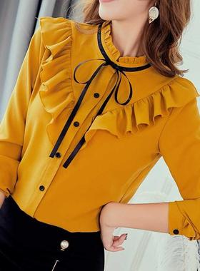 Sprng Autumn 2019 Women Whte Shrt Long Sleeve Shrts Kore