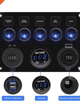 5 Gang Switch Panel For Car Boat Yac Caravan Truck Waterpr