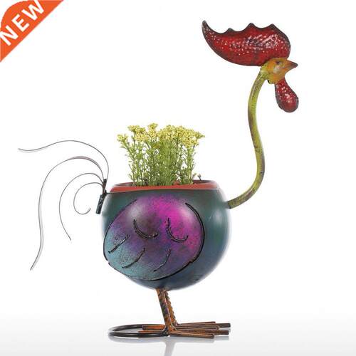 Flower Pot Delicate Realistic Iron Cock Garden Backyarder