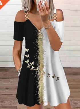 Butterflies 3D Print Elegant Fashion Dress Women's Clothing