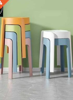 Plastic chairs can be stacked home simple modern Nordic