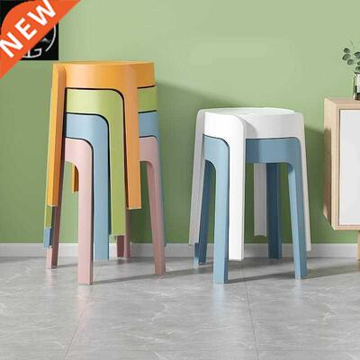 Plastic chairs can be stacked home simple modern Nordic