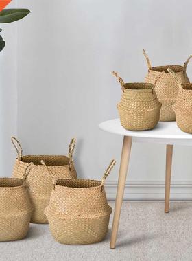 Handmade Wicker Planter Storage Flower Baskets Laundry Stor