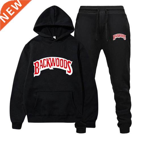 fashion brand Backwoods Men's Set Fleece Hoodie Pant Thick W