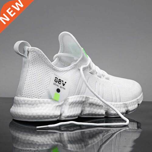 Big Size Green Breathable Cheap Running Shoes Men Weaving Re