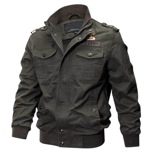 Plus Size Military Bomber Jacket Men Spring Autumn Casual Mu