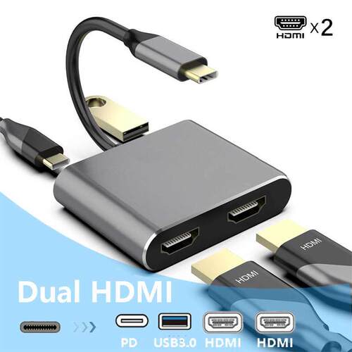USB C Laptop Docking ation USB C to Dual HDMI USB 3.0 Hub