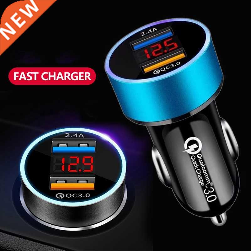 18W Dual USB Car Charger LED Fast Charging Mobile Phone Char