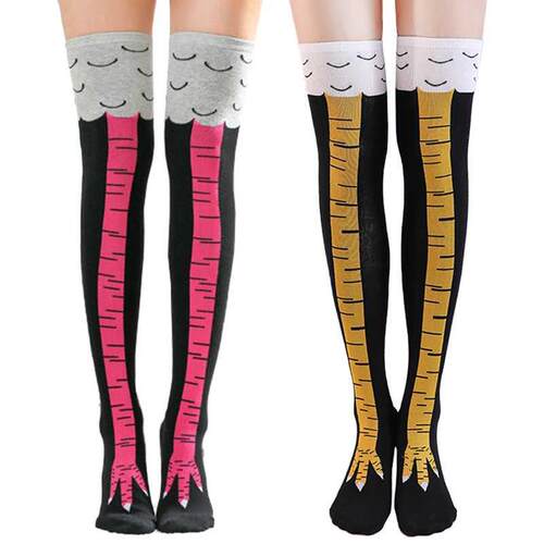 Chicken Paws Feet Socks Women's Long Socks Funny Cartoon Cot