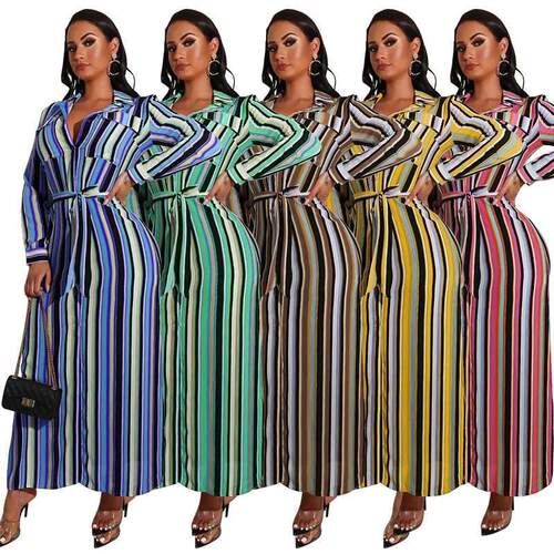 Xl-5xl large autumn winter lady stripe fat MM cardigan dress