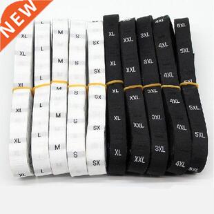 500pcs White Black Size Labels XS-4XL Polyester Cloth