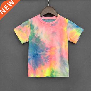 Kids Girls T-shirt Bright Fluorescent Color ops Shirt Summer