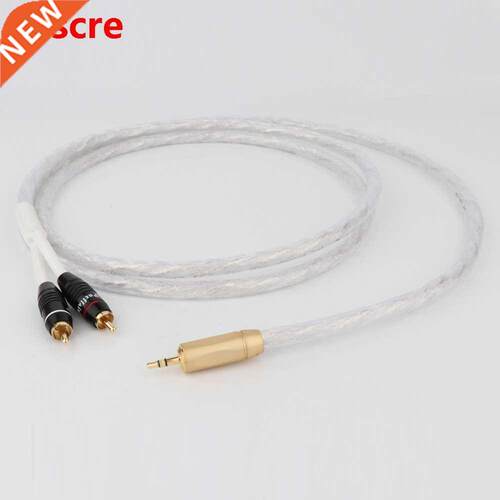 hifi 3.5mm to 2rc cble high end silver-plted PC Mobilepho