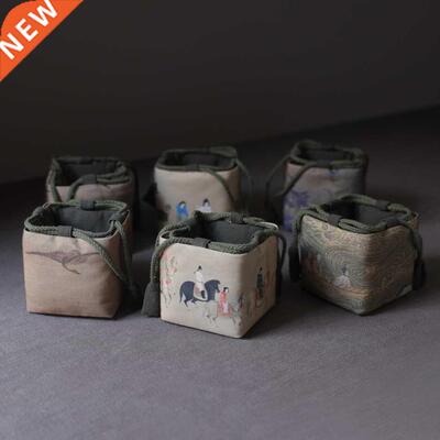 Storage Bag Travel Tea Set Cotton and Linen Teapot Tea Cup