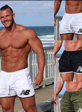 new Men Ftness Bodybuldng Shorts Man Summer Gyms Sportswe