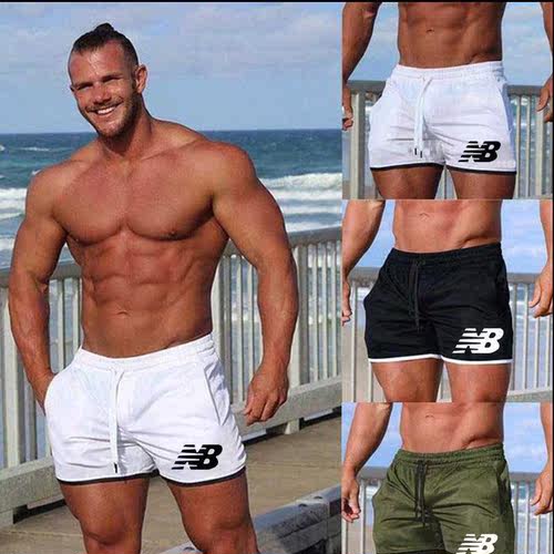 new Men Ftness Bodybuldng Shorts Man Summer Gyms Sportswe