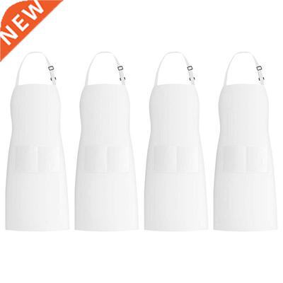 4 Pack Bib Aprons with 2 Pockets Adjustable Kitchen Cooking