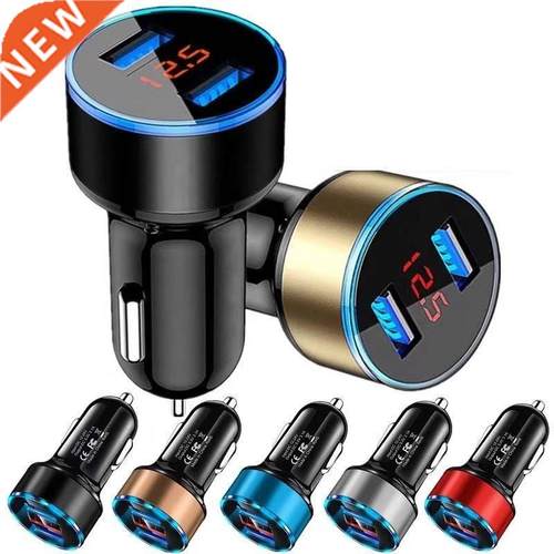 Car Charger 3.1A Quick Charge Dual USB Port LED Display Ligh