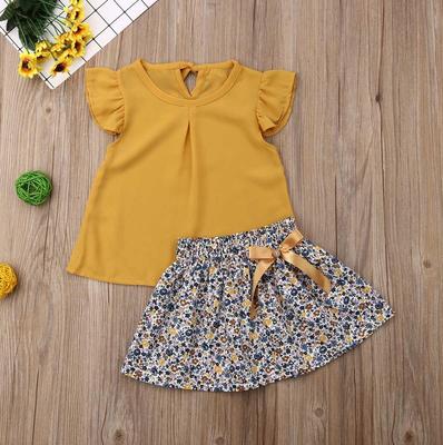 Cute Toddler Baby Girls Clothes Sets Summer Kids Fly Sleeve