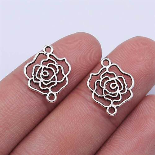 WYSIWYG 20pcs 17x14mm Antique Silver Color Antique Gold Holl