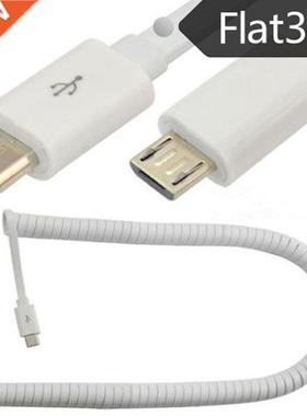 3m USB 2.0 Spring Coiled Cable Micro 5pin Male to 5pin Male