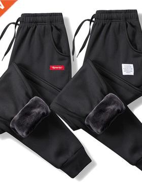 Men's Winter Pants Men Loose Sretch Sweatpants Thicker Jogge