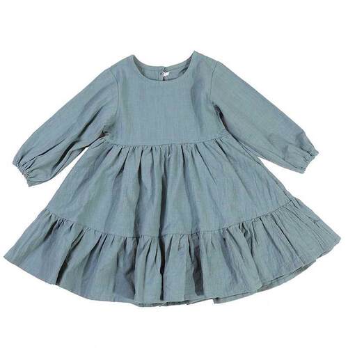 Spring Toddler Girls Dress Cotton Solid Full Sleeve Children