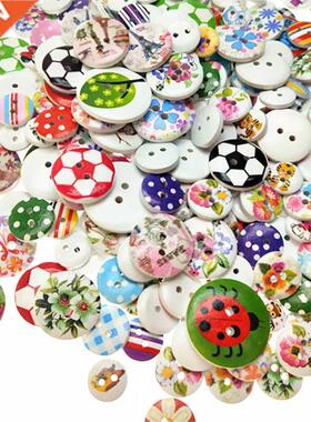 30/50/100pcs/pack random mix 12/13/15/20/25mm printed round