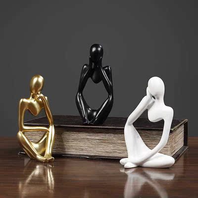 Thinker Resin Statue Nordic Abstract Figurine Crafts Home De