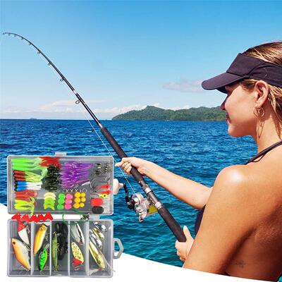 Fishing Lures Baits 88 Pcs Bass Trout Salmon Tackle Box