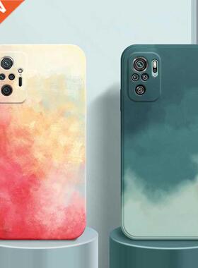Watercolor Square Silicone Soft Phone Case On For Xiaomi Red
