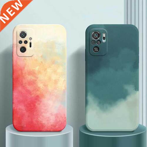 Watercolor Square Silicone Soft Phone Case On For Xiaomi Red