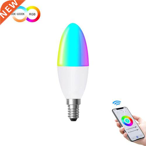 Tuya Smart Wifi LED Bulb E14 RGB CW Dimmable LED Lamp Voice