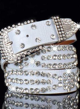 Feerldi Diamond Studded Belt Luxury Women's Rhinestone B